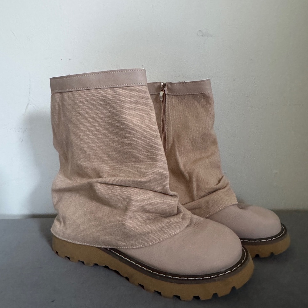 Casual Beige Ankle Boots for Women